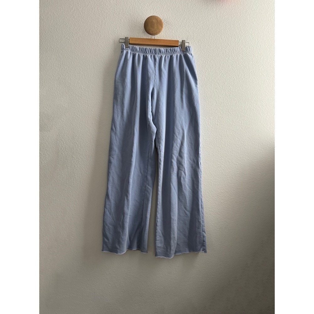 Xirena Periwinkle French Terry Wide Leg Raw Hem Sweatpants Size Medium